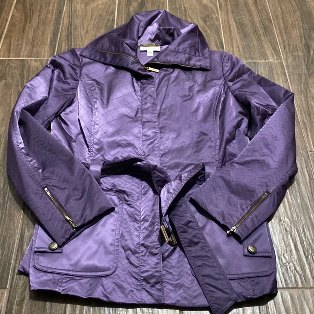 COPY - ST JOHN SPORT purple belted jacket